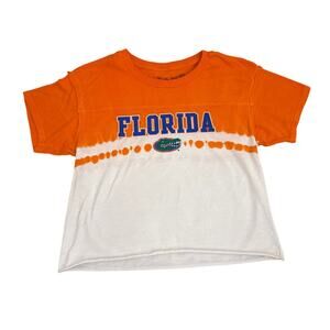 The Victory Florida Gators College Orange White Graphic Crop Top Shirt Size XS